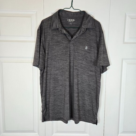 Izod Golf Shirt, Grey, Men's Large - Picture 1 of 5